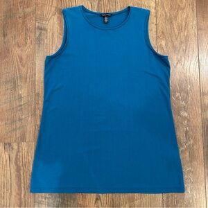 Eileen Fisher Jersey Sleeveless Top Blue/Green Medium